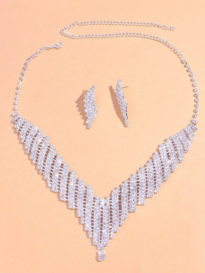 Shein- 3pcs Rhinestone Decor Jewelry Set