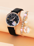 Shein- 1pc Kids Round Pointer Watch & 1pc Bracelet