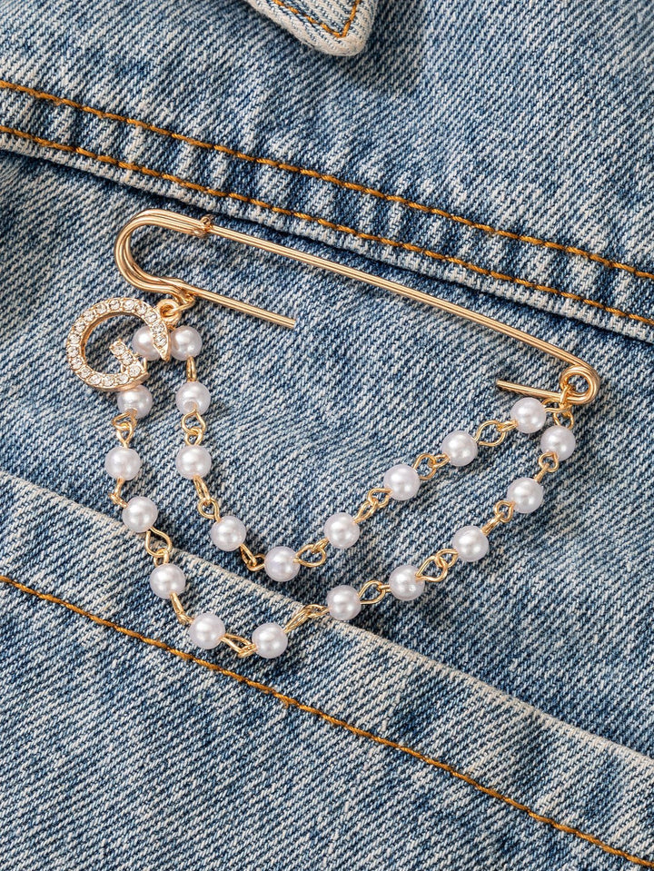 Shein- Faux Pearl Decor Brooch