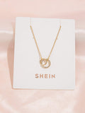 Shein- Rhinestone Ring Decor Necklace