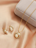 Shein- 3pcs Faux Pearl Decor Jewelry Set