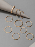 Shien- 10pcs Simple Round Ring