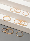 Shien- 10pcs Simple Round Ring