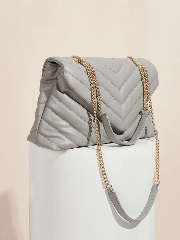 SHEIN Chevron Flap Shoulder Bag