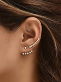 Shein- 1Pair Rhinestone Decor Earring Jackets & 1Pc Ear Cuff