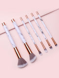 Shein- 6pcs Marble Pattern Handle Makeup Brush Set