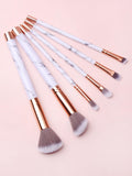 Shein- 6pcs Marble Pattern Handle Makeup Brush Set