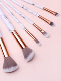 Shein- 6pcs Marble Pattern Handle Makeup Brush Set