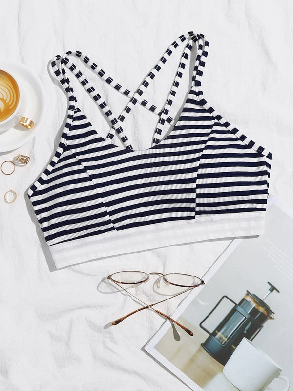 Shein- Striped Rib Bralette