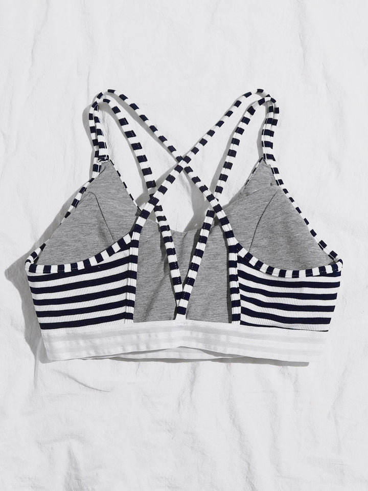 Shein- Striped Rib Bralette