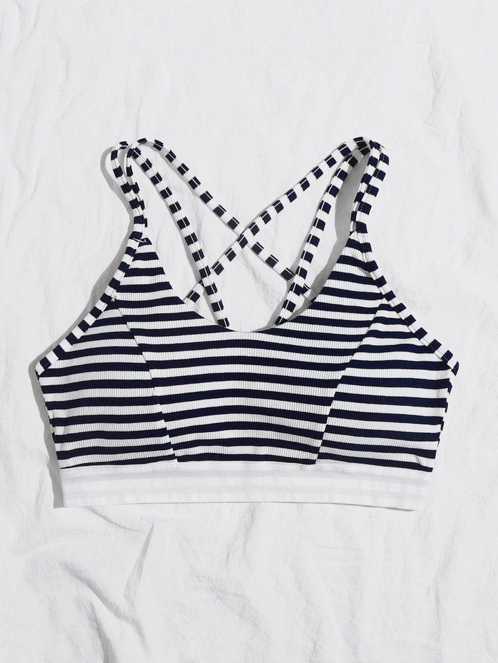 Shein- Striped Rib Bralette