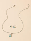 Shein- 3pcs Rhinestone Decor Jewelry Set