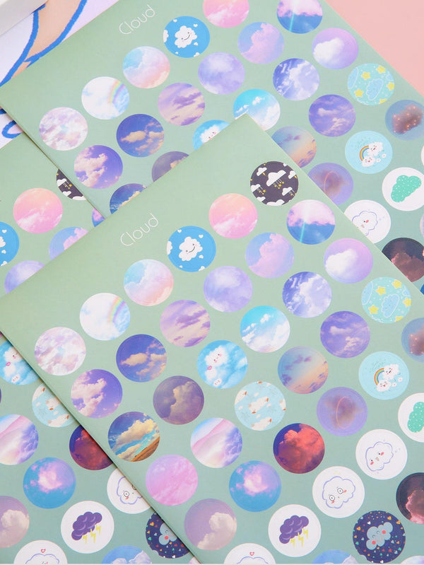 Shein- 3sheets Cloud Print Sticker