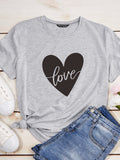 Shein- Letter And Heart Print Tee