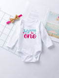 Shein-Baby Girl Slogan Graphic Bodysuit & Tutu Skirt & Headband