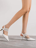 Shein- Slingback Strap Pointed Toe Pumps