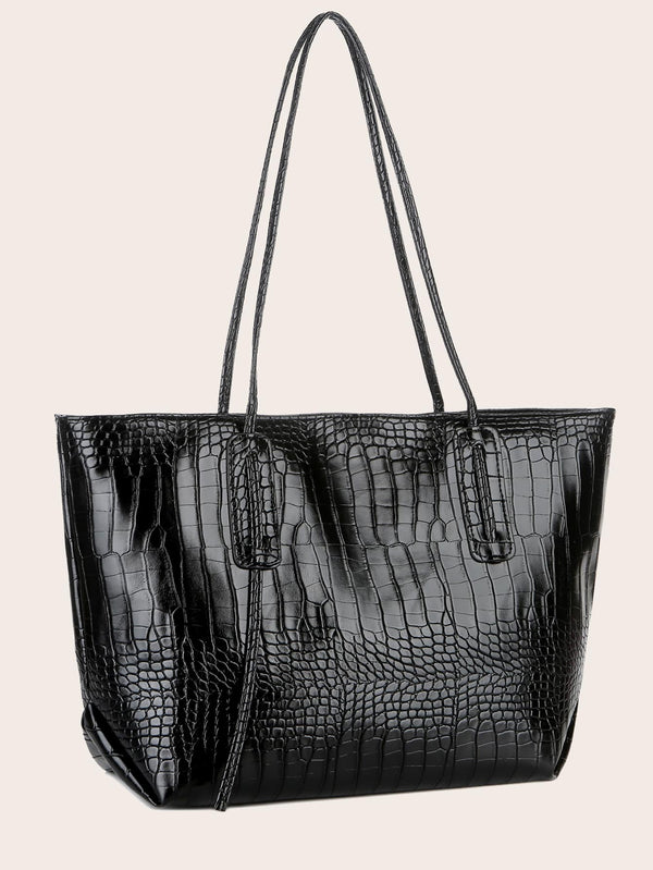 Shein- Croc Embossed Tote Bag