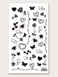 Shein- 1sheet Heart & Flower Pattern Tattoo Sticker