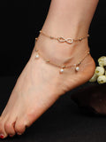 Shein- Faux Pearl Layered Anklet