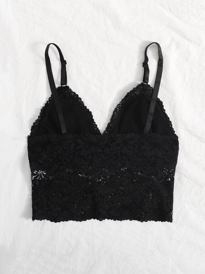 Shein- Floral Lace Longline Bralette