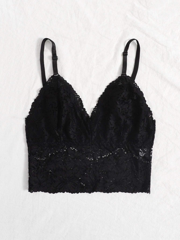 Shein- Floral Lace Longline Bralette