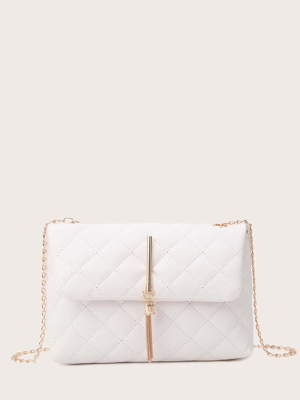 Shein- Metal Tassel Decor Quilted Crossbody Bag