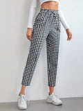 Shein- Gingham Knot Front Pants