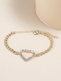 Shein- Rhinestone Heart Decor Chain Bracelet