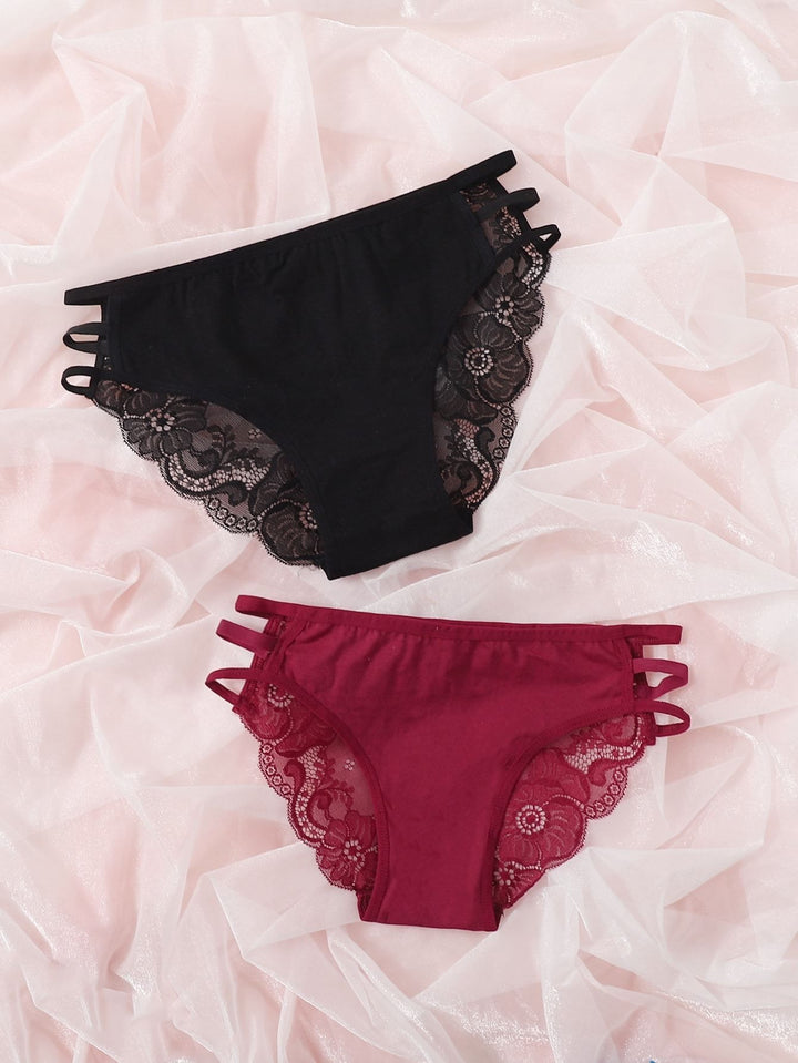 Shein- 2pack Floral Lace Panty Set