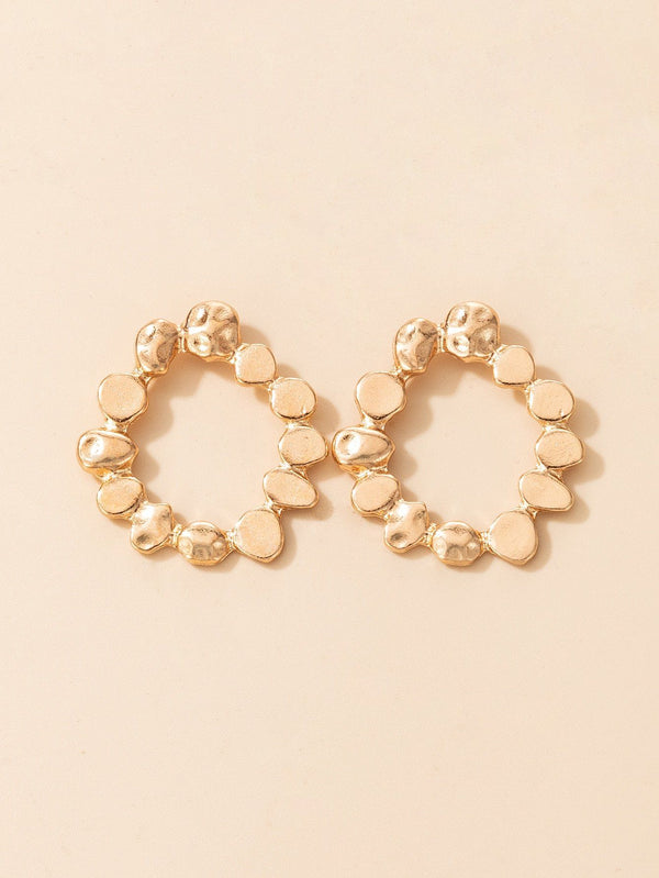 Shein- Hollow Out Gold Stud Earrings