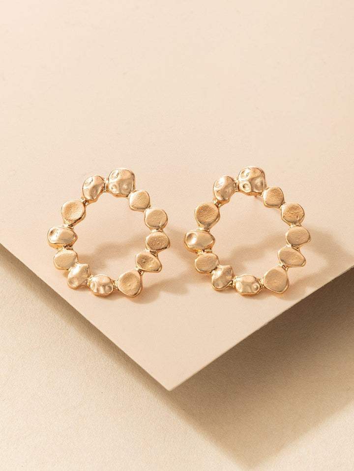 Shein- Hollow Out Gold Stud Earrings