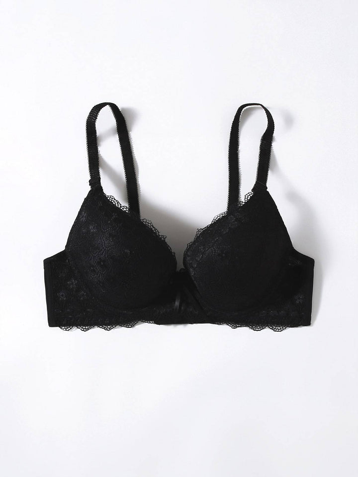 Shein- Floral Lace Super Push Up Bra