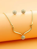 Shein- 1pc Rhinestone Decor Necklace & 1pair Stud Earrings