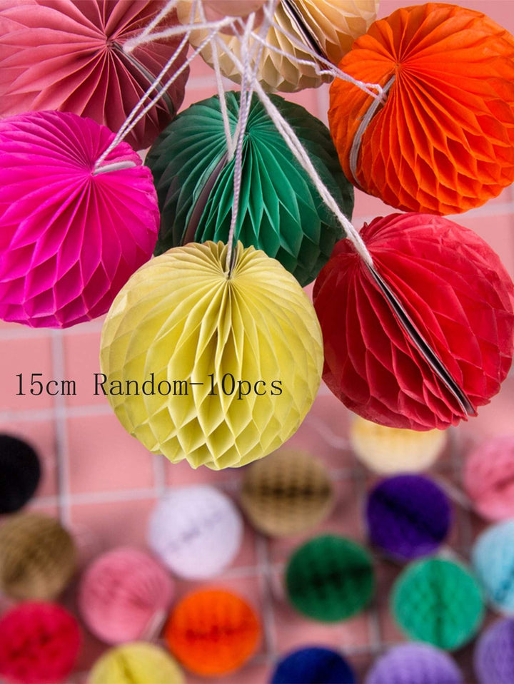 Shein- 10pcs Random Decorative Paper Honeycomb Ball