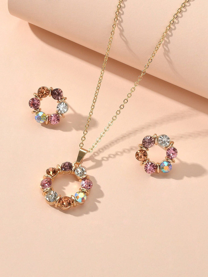 Shein- 3pcs Rhinestone Decor Jewelry Set