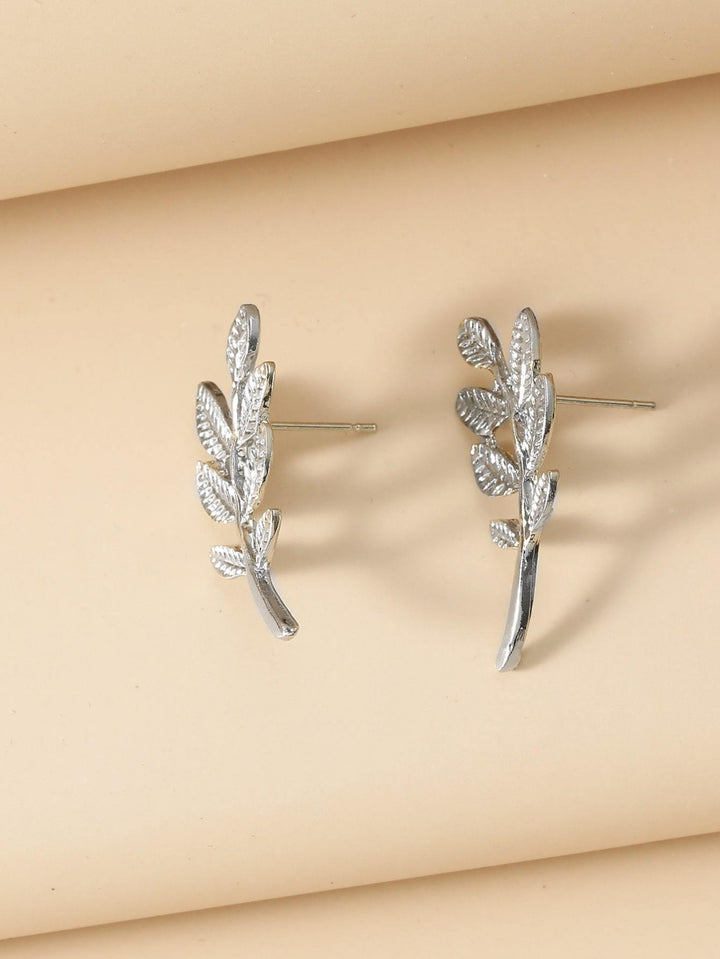 Shein- leaf Design Stud Earrings