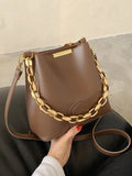 Shein- Brown Coffee The air-condition net shoulder bag and bag are elegant