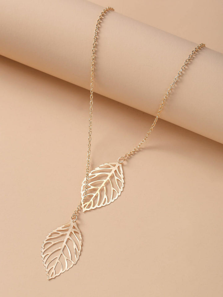 Shein- Leaf Charm Necklace