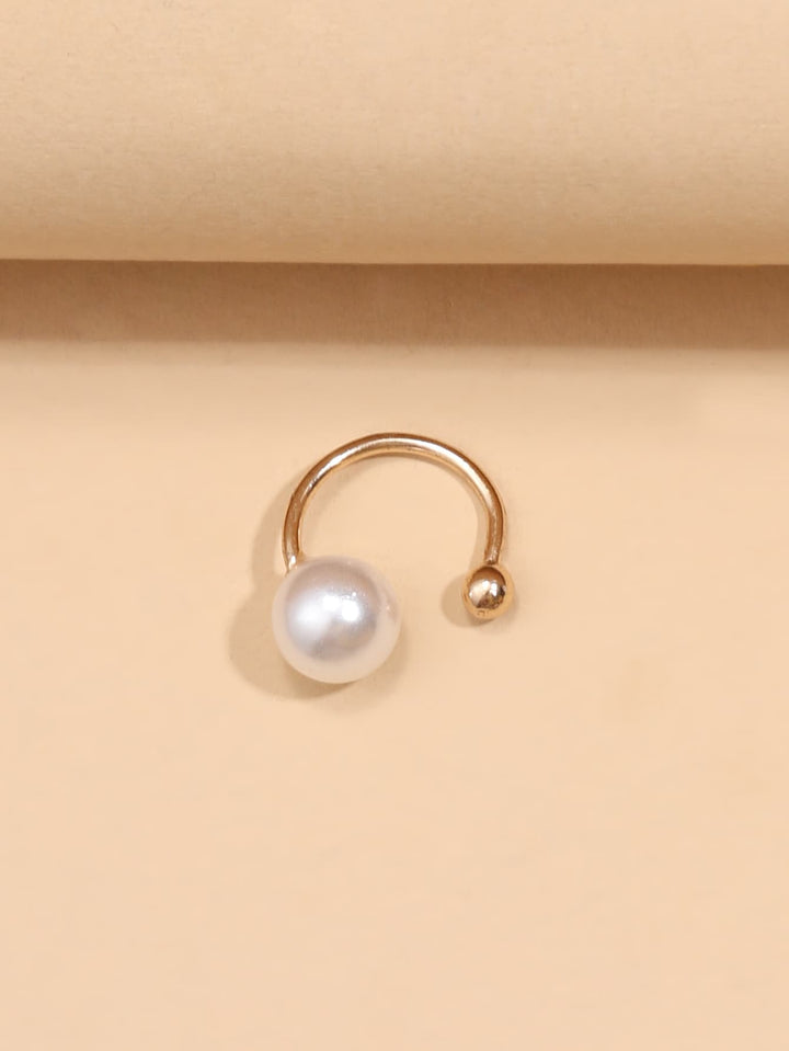 Shein- 1pc Faux Pearl Decor Ear Cuff