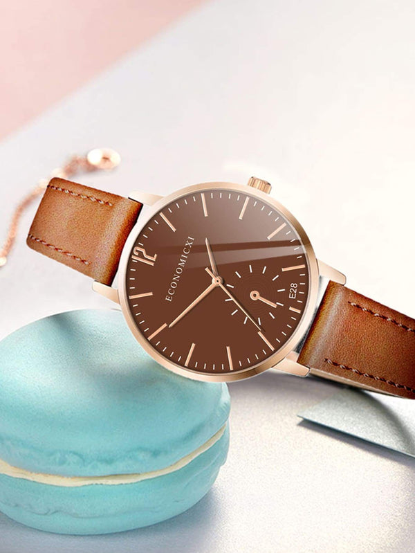 Shein- Round Pointer Quartz Watch