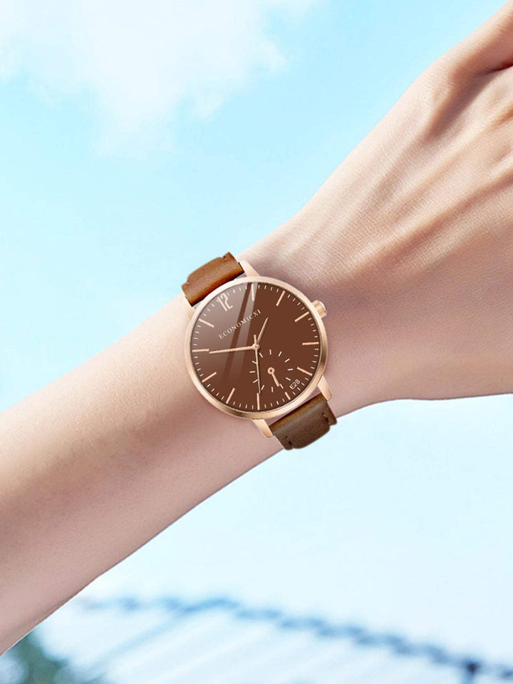 Shein- Round Pointer Quartz Watch