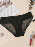 Shein- Solid Mesh Panty