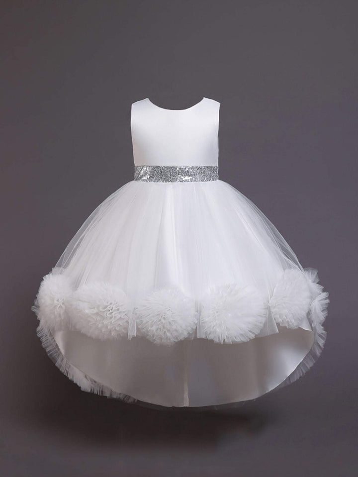 Shein- Girls Contrast Sequin High Low Tutu Gown Dress