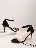 Shein- Glitter Decor Stiletto Heeled Sandals