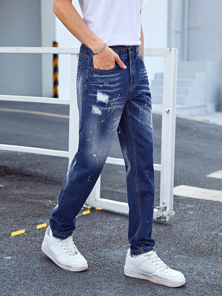 Shein- Men Ripped Carrot Jeans – Bagallery