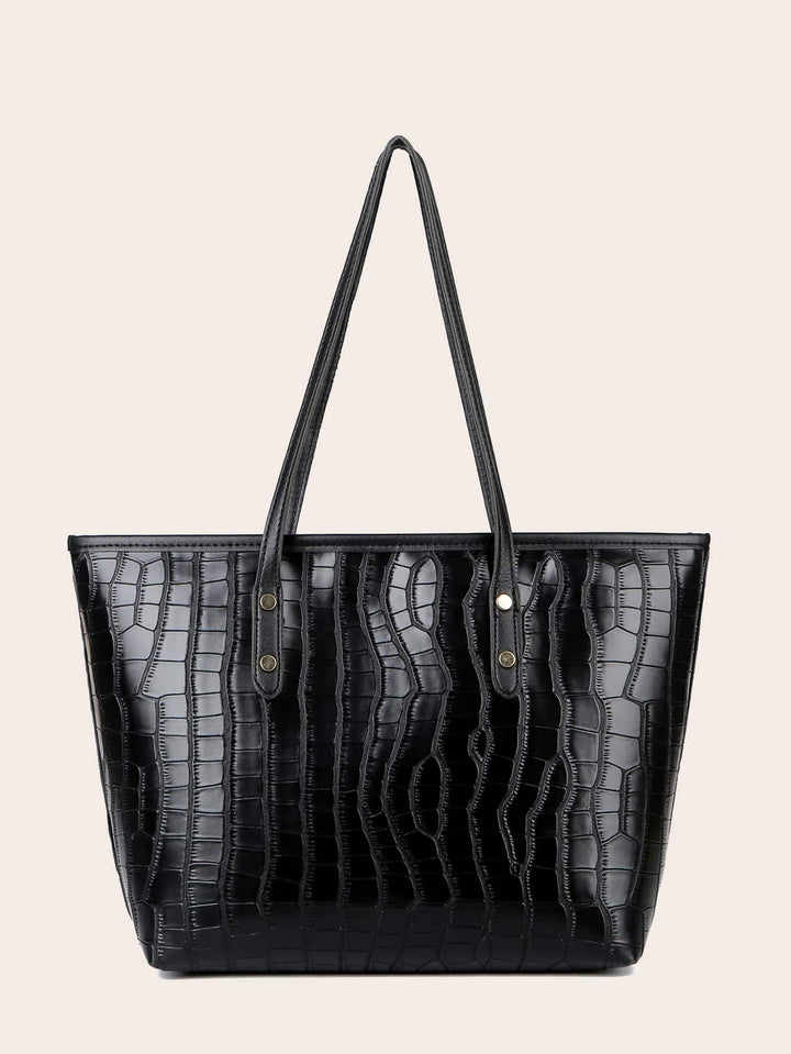 Shein- 4pcs Croc Embossed Tote Bag Set