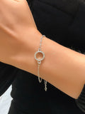 Shein- Rhinestone Round Decor Chain Bracelet