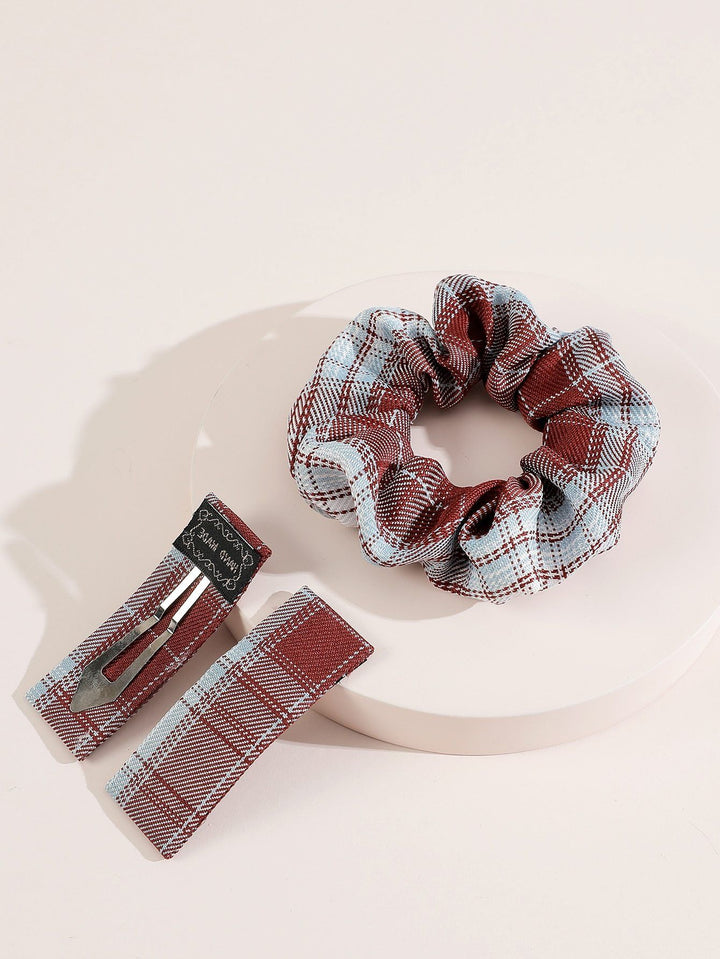 Shein- 3pcs Plaid Print Hair Accessory Set