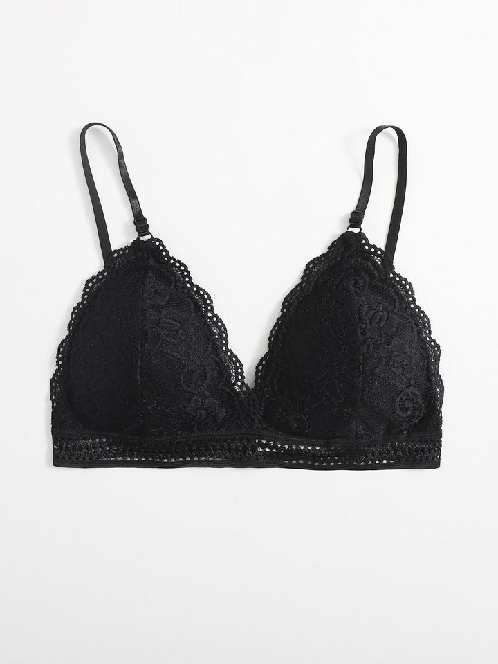 Shein- Scallop Floral Lace Bralette