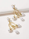 Shein- X Dr.kholoud Bird & Faux Pearl Decor Drop Earrings